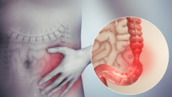 A medical animation still showing normal air movement and airway structure. An obstruction in the normal air movement may cause snoring.